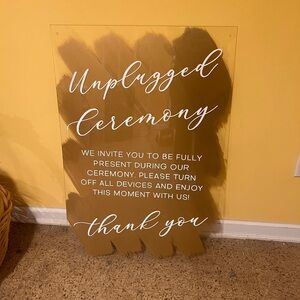 Unplugged ceremony sign
